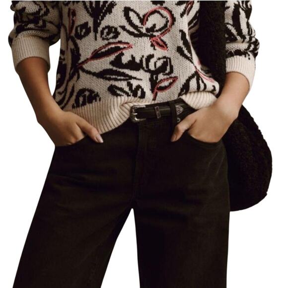 Anthropologie Pink Floral Pop Embroidered Sweater, Size XS, New w/ Tag MSRP $128 - Picture 3 of 4